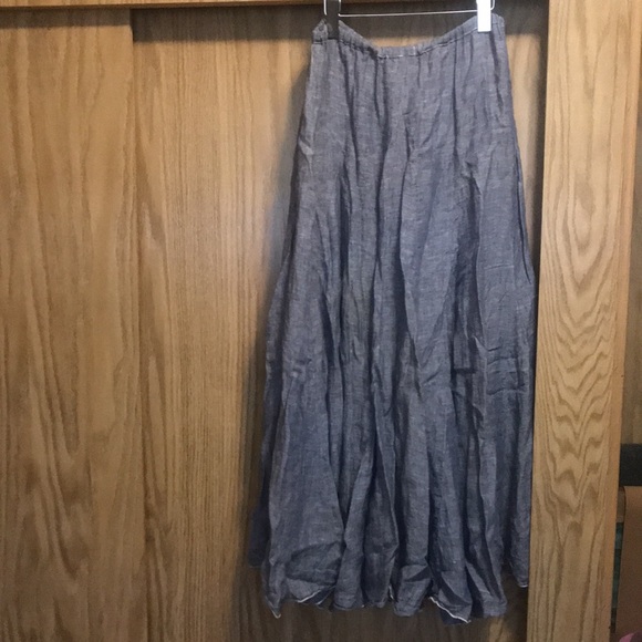 CP Shades Chambray maxi linen skirt Size M - Picture 4 of 5